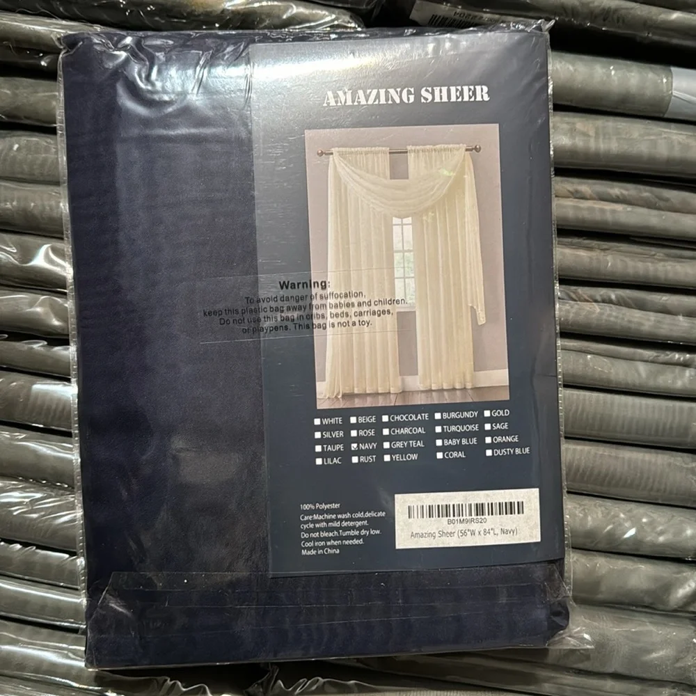 Amazing Sheer Navy 2 windows panel